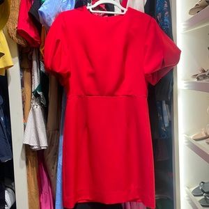 Milly Red puff sleeve dress